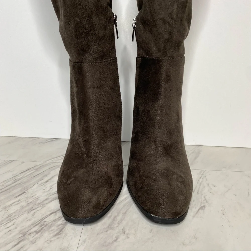 New! Vince Camuto Tapley Gray Faux Suede Over The Knee Boot 8.5 M